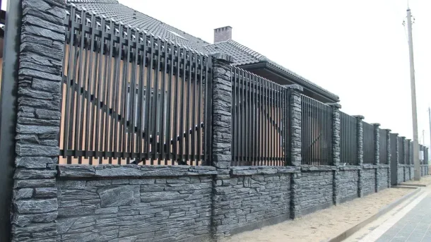 Бетонный забор Шале Серый 2