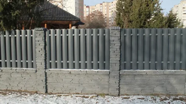 Бетонный забор Шале Серый 6