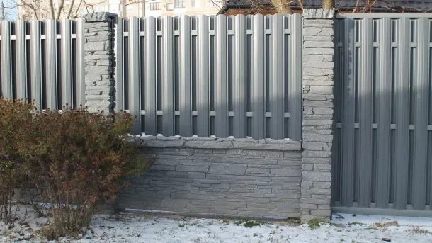 Бетонный забор Шале Серый 3