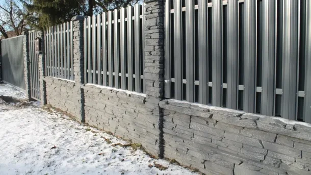 Бетонный забор Шале Серый 8