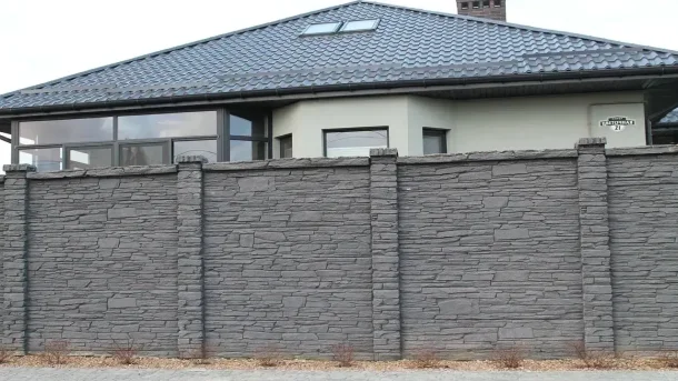 Бетонный забор Шале Серый 5