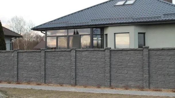 Бетонный забор Шале Серый 4