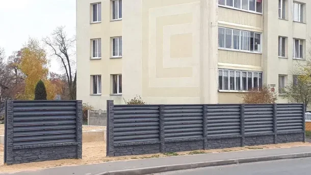 Бетонный забор Шале Серый 0