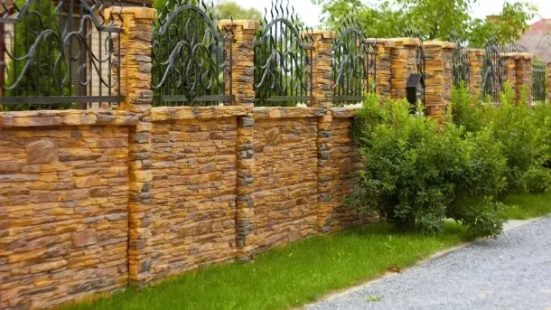 Бетонный забор Шале Темный 1