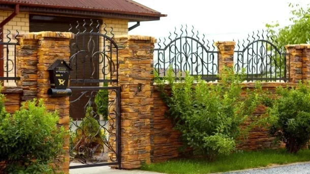 Бетонный забор Шале Темный 3