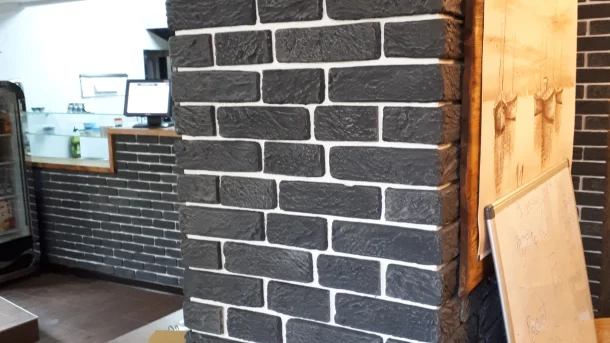 Декоративный кирпич Hand Brick Темно-серый 0